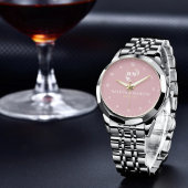 Romantic Boho Monogram Custom Initials & Date Armbanduhr