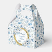 Romantic Boho Pastel Blue Gold Hochzeit Vielen Dan Geschenkschachtel (Vorderseite)