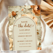 Romantic Boho Rust Ivory Floral Save The Date Einladung