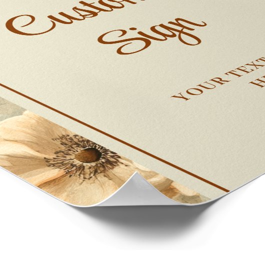 Romantic Boho Terracotta Sage Green Custom Wedding Poster (Ecke)