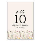 Romantic Boho Wedding with Wildflowers Tischnummer (Rückseite)