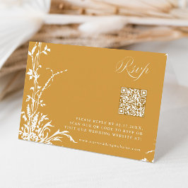 Romantic Botanical Arch Garden Amber Fall Wedding RSVP Karte
