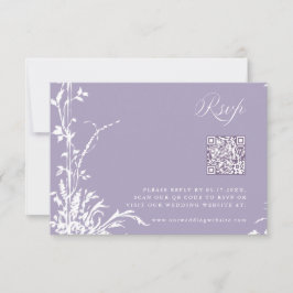 Romantic Botanical Arch Garden Lavender Wedding RSVP Karte