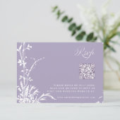 Romantic Botanical Arch Garden Lavender Wedding RSVP Karte (Stehend Vorderseite)