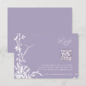 Romantic Botanical Arch Garden Lavender Wedding RSVP Karte (Vorne/Hinten)
