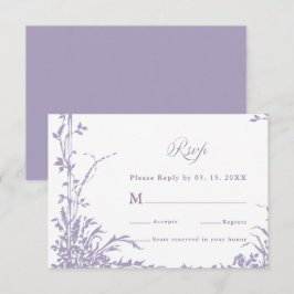 Romantic Botanical Arch Garden Lavender Wedding RSVP Karte