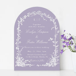 Romantic Botanical Garden Lavender Wedding Arch  Einladung