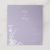 Romantic Botanical Garden Lavender Wedding Platzkarte (Außenseite Aufgefaltet)