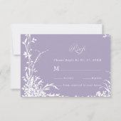 Romantic Botanical Garden Lavender Wedding RSVP Karte (Vorderseite)