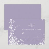 Romantic Botanical Garden Lavender Wedding RSVP Karte (Vorne/Hinten)