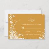 Romantic Botanical Garden Wedding Amber RSVP Karte (Vorderseite)