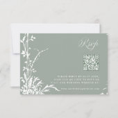 Romantic Botanical Garden Wedding Sage Green RSVP Karte (Vorderseite)