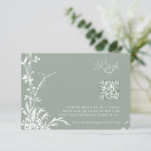 Romantic Botanical Garden Wedding Sage Green RSVP Karte (Stehend Vorderseite)