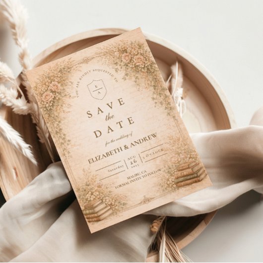 Romantic Botanical Wildflower Garden Wedding Save The Date