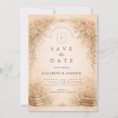 Romantic Botanical Wildflower Garden Wedding Save The Date (Vorderseite)