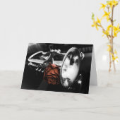 Romantic Brass, cornet and red rose greetings card Karte (Gelbe Blume)