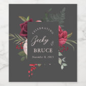 Romantic Bridal Bouquet Customized Weinetikett (Einzelnes Label)