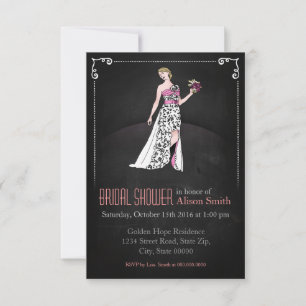 Romantic Bridal modern shower invitation Einladung