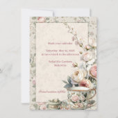 Romantic Bridal Shower Save the Date | Blush Rose  (Rückseite)