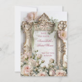 Romantic Bridal Shower Save the Date | Blush Rose  (Vorderseite)