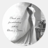 Romantic Bridal Sketch Wedding Sticker - Parfüm (Vorderseite)