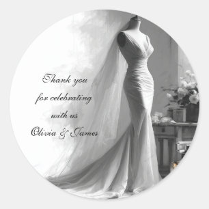 Romantic Bridal Sketch Wedding Sticker - Parfüm