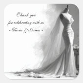 Romantic Bridal Sketch Wedding Sticker - Perfume (Vorderseite)