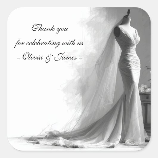 Romantic Bridal Sketch Wedding Sticker - Perfume (Vorderseite)