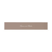 Romantic Brown Elegant Wedding Einladungsbanderole (Flach)