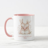 Romantic Bunny Couple Personalized Valentines Day Tasse (Links)