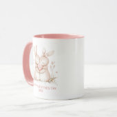 Romantic Bunny Couple Personalized Valentines Day Tasse (Vorderseite Links)