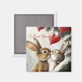Romantic Bunny Couple Valentine's Day Magnet (Vorderseite/Rückseite)