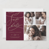 Romantic Burgundy 3 Foto von Save the Date Magneteinladung (Vorderseite)