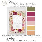 Romantic Burgundy Blush Floral Garden Wedding Einladung