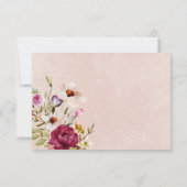 Romantic Burgundy Blush Floral Garden Wedding Save The Date (Rückseite)