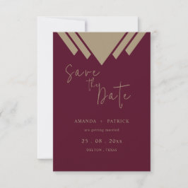 Romantic Burgundy Calligraphy Monogram Save The Date