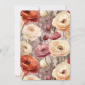 Romantic Burgundy Red Cream Floral Birthday Einladung (Rückseite)