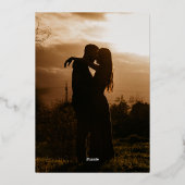 Romantic Burgundy Rose Wedding Folieneinladung (Rückseite)