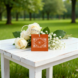 Romantic Burnt Orange Mr & Mrs Acrylic Schlüsselan Schlüsselanhänger