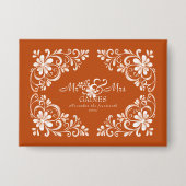 Romantic Burnt Orange Mr & Mrs Wedding Button Butt (Vorderseite)