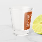 Romantic Burnt Orange Mr & Mrs Wedding Shot Glass Schnapsglas (Links)