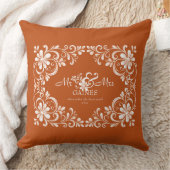 Romantic Burnt Orange Shabby Chic Mr Mrs Wedding Kissen (Decke)