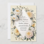 Romantic Butter Yellow Garden Wedding Invitation Einladung (Vorderseite)