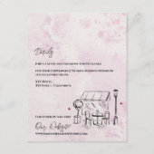 Romantic Café Sketch Blush Wedding Details Begleitkarte (Vorderseite)