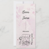 Romantic Café Sketch Wedding Ceremony Program Einladung (Vorderseite)