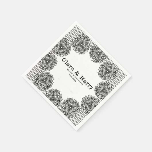 Romantic calligraphy flourish modern ELEGANT Serviette (Ecke)