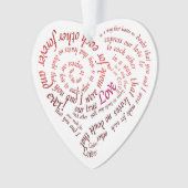 Romantic Calligraphy Lovers Heart Shaped Quote Ornament (Vorderseite)