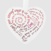 Romantic Calligraphy Lovers Heart Shaped Quote Ornament (Rückseite)