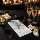 Romantic Calligraphy Monogram Photo Wedding All In One Einladung