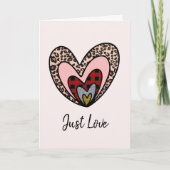 Romantic Card – Just Love Hearts Feiertagskarte (Vorderseite)